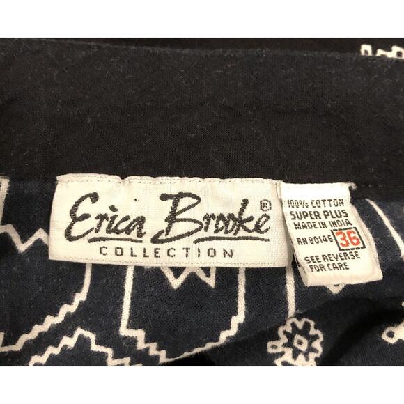 Erica Brooke Women Skirt Black White & Gold Size 36 XXL Cotton 100% Embellished - Picture 8 of 12